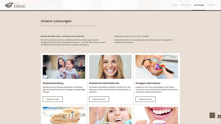 Dres. Krnjic Zahnarzt Webdesign