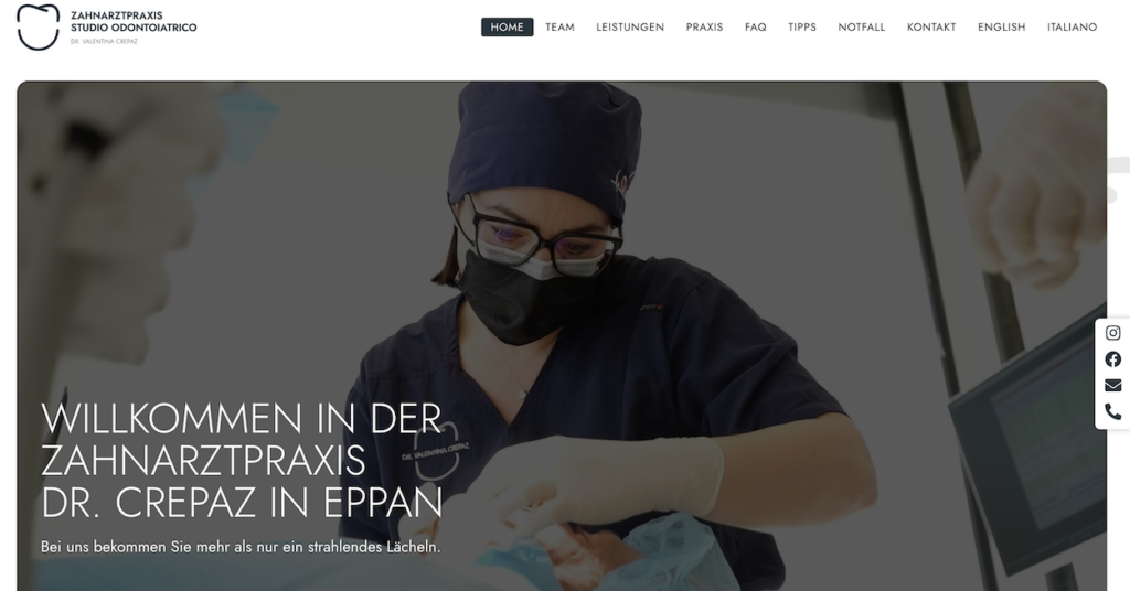TM BRANDING - Referenzen - Dr. Valentina Crepaz - Zahnmedizin